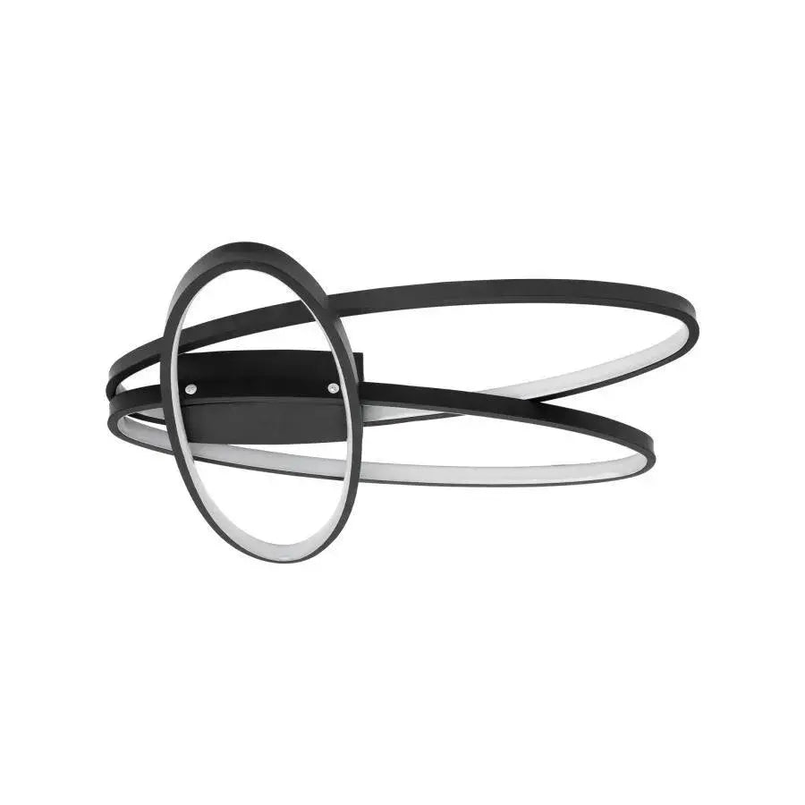 LED lustr s dálkovým ovládáním ORBITA 74W, 3 Elements, Ovál, Studené/Teplé/Neutrální světlo, Stmívatelné, Černé LED lustry s dálkovým ovládáním Výchozí název Alessandro Design