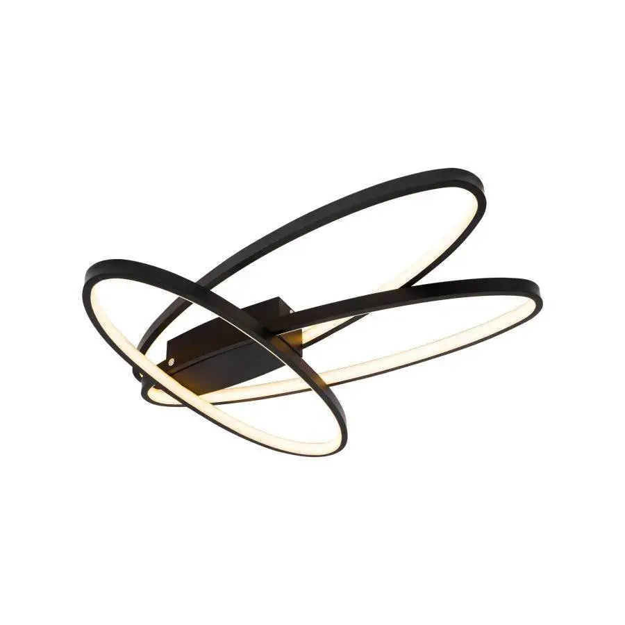 LED lustr s dálkovým ovládáním ORBITA 74W, 3 Elements, Ovál, Studené/Teplé/Neutrální světlo, Stmívatelné, Černé LED lustry s dálkovým ovládáním Výchozí název Alessandro Design