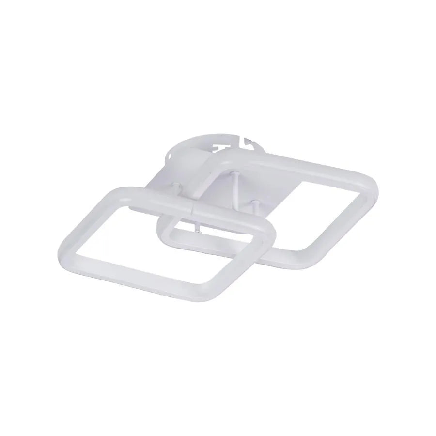 LED lustr LILIA 20W, 2 čtverce, studené/teplé/neutrální světlo, bílá