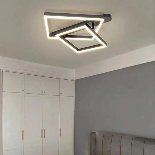 LED lustr s dálkovým ovládáním PAPINI 112W, 2 čtvercové, studené/teplé/neutrální světlo, stmívatelné, černé LED lustry s dálkovým ovládáním Výchozí název Alessandro Design