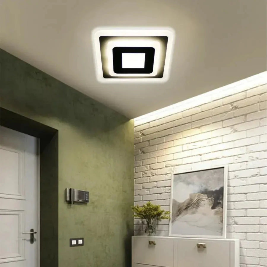 LED lustr MORNIKA 14W, průměr 25cm, čtvercový, neutrální světlo, bílý LED lustr Výchozí název Alessandro Design