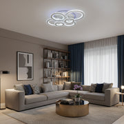 LED lustr s dálkovým ovládáním a krystalem NOVA ROTONDA RGB 145W, 6 kruhů, studené/teplé/neutrální světlo, stmívatelné, bílé křišťálové LED lustry Výchozí název Alessandro Design