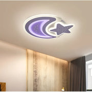 LED lustr s dálkovým ovládáním CORALIA 90W, Měsíc a hvězda, Studené/Teplé/Neutrální světlo Stmívatelné Bílé LED lustry s dálkovým ovládáním Výchozí název Alessandro Design