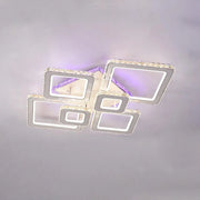 LED lustr s dálkovým ovládáním a křišťálovým TERRANO RGB 288W, 6 čtverců, studené/teplé/neutrální světlo, stmívatelné, lesklá bílá Chrome Crystal LED lustry Výchozí název Alessandro Design