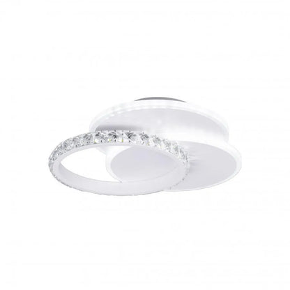 Křišťálový LED lustr SOFIA 24W, studené/teplé/neutrální světlo, bílý LED lustr Výchozí název Alessandro Design