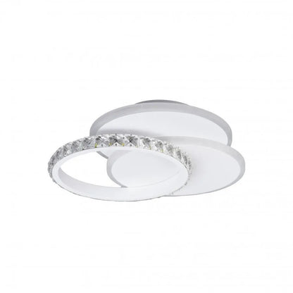 Křišťálový LED lustr SOFIA 24W, studené/teplé/neutrální světlo, bílý LED lustr Výchozí název Alessandro Design