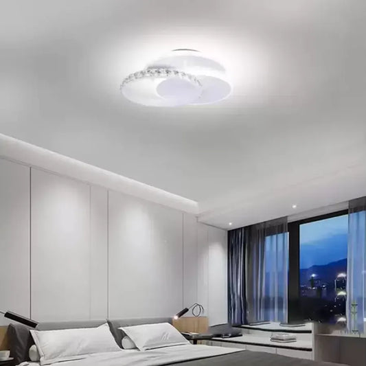 Křišťálový LED lustr SOFIA 24W, studené/teplé/neutrální světlo, bílý LED lustr Výchozí název Alessandro Design