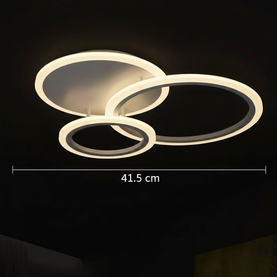LED lustr s dálkovým ovládáním LUCY 45W, 3 kruhy, studené/teplé/neutrální světlo, stmívatelné, bílý LED lustr s dálkovým ovládáním Výchozí název Alessandro Design