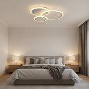 LED lustr s dálkovým ovládáním LUCY 45W, 3 kruhy, studené/teplé/neutrální světlo, stmívatelné, bílý LED lustr s dálkovým ovládáním Výchozí název Alessandro Design