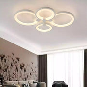 LED lustr s dálkovým ovládáním ALANI 52W, 4 kruhy, Studené/Teplé/Neutrální světlo, Stmívatelné, Bílý LED lustr s dálkovým ovládáním Výchozí název Alessandro Design