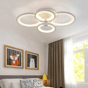 LED lustr s dálkovým ovládáním ALANI 52W, 4 kruhy, Studené/Teplé/Neutrální světlo, Stmívatelné, Bílý LED lustr s dálkovým ovládáním Výchozí název Alessandro Design