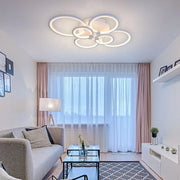 LED lustr s dálkovým ovládáním ALANI 168W, 6 kruhů, studené/teplé/neutrální světlo, stmívatelné, bílý LED lustr s dálkovým ovládáním Výchozí název Alessandro Design
