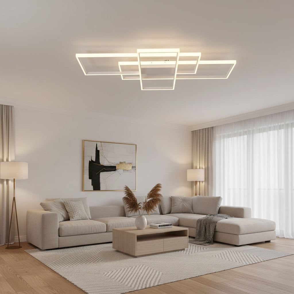LED lustr s dálkovým ovládáním LANDEN 84W, 3 prvky, studené/teplé/neutrální světlo, stmívatelné, bílé LED lustry s dálkovým ovládáním Výchozí název Alessandro Design