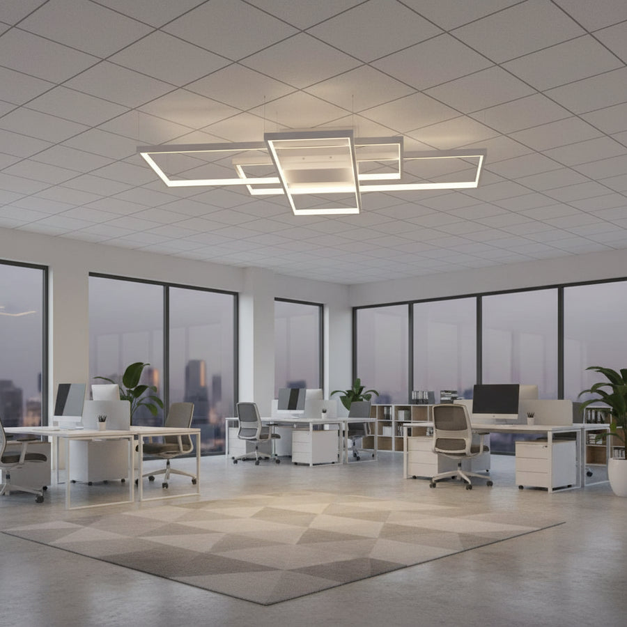 LED lustr s dálkovým ovládáním LANDEN 84W, 3 prvky, studené/teplé/neutrální světlo, stmívatelné, bílé LED lustry s dálkovým ovládáním Výchozí název Alessandro Design