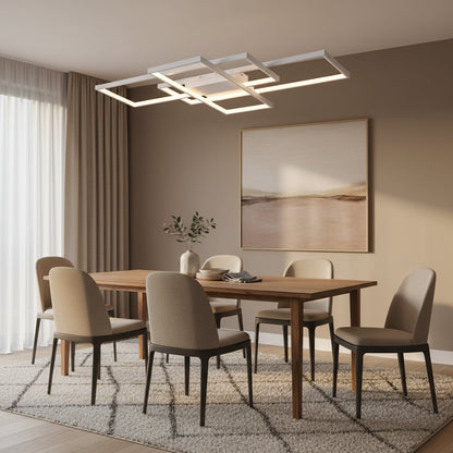 LED lustr s dálkovým ovládáním LANDEN 84W, 3 prvky, studené/teplé/neutrální světlo, stmívatelné, bílé LED lustry s dálkovým ovládáním Výchozí název Alessandro Design