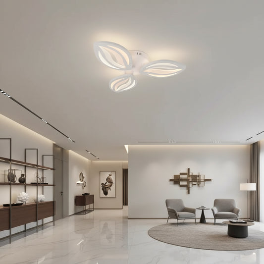 LED lustr s dálkovým ovládáním ORCHID 40W, 3 okvětní lístky, studené/teplé/neutrální světlo, stmívatelné, bílý LED lustr s dálkovým ovládáním Výchozí název Alessandro Design