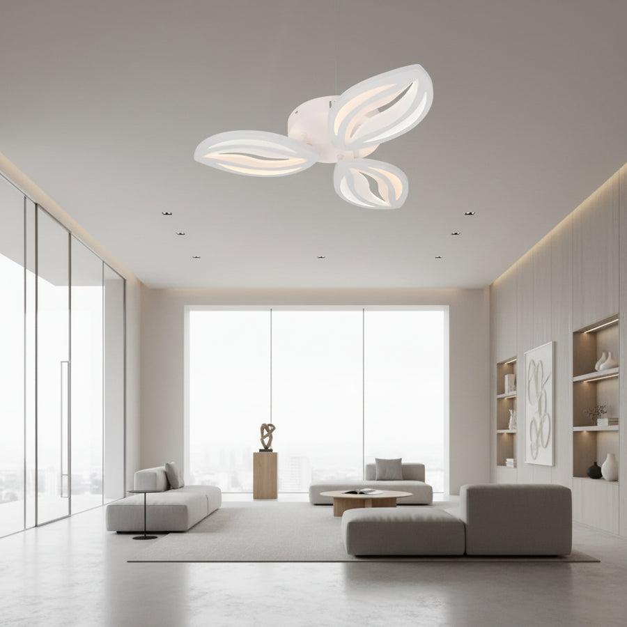 LED lustr s dálkovým ovládáním ORCHID 40W, 3 okvětní lístky, studené/teplé/neutrální světlo, stmívatelné, bílý LED lustr s dálkovým ovládáním Výchozí název Alessandro Design