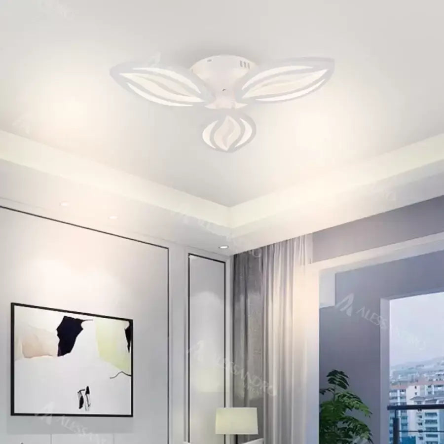LED lustr s dálkovým ovládáním ORCHID 40W, 3 okvětní lístky, studené/teplé/neutrální světlo, stmívatelné, bílý LED lustr s dálkovým ovládáním Výchozí název Alessandro Design