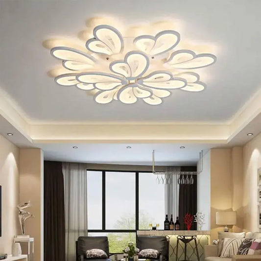 LED lustr s dálkovým ovládáním BLOSSOM 146W, 12 okvětních lístků, studené/teplé/neutrální světlo 3000k/4000k/6000k, stmívatelné, bílý LED lustr s dálkovým ovládáním Výchozí název Alessandro Design