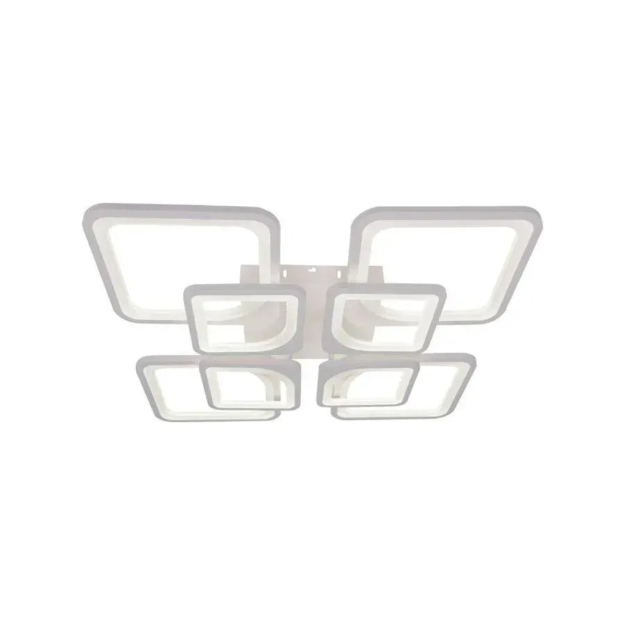 LED lustr s dálkovým ovládáním ZOE 138W, 8 čtverců, studené/teplé/neutrální světlo, stmívatelné, bílý LED lustr s dálkovým ovládáním Výchozí název Alessandro Design