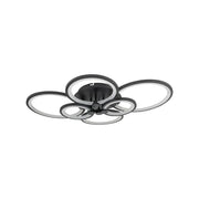 LED lustr s dálkovým ovládáním ALANI 152W, 6 kruhů, studené/teplé/neutrální světlo, stmívatelné, černé LED lustry s dálkovým ovládáním Výchozí název Alessandro Design