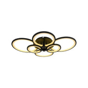 LED lustr s dálkovým ovládáním ALANI 152W, 6 kruhů, studené/teplé/neutrální světlo, stmívatelné, černé LED lustry s dálkovým ovládáním Výchozí název Alessandro Design