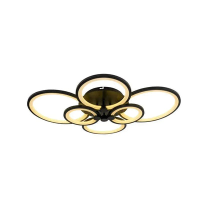 LED lustr s dálkovým ovládáním ALANI 152W, 6 kruhů, studené/teplé/neutrální světlo, stmívatelné, černé LED lustry s dálkovým ovládáním Výchozí název Alessandro Design