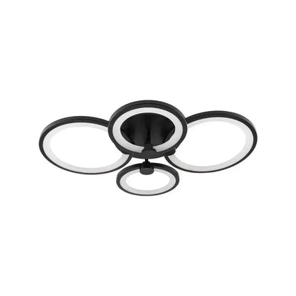 LED lustr s dálkovým ovládáním ALANI 88W, 4 kruhy, studené/teplé/neutrální světlo, stmívatelné, černé LED lustry s dálkovým ovládáním Výchozí název Alessandro Design