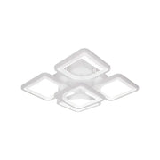 LED lustr s dálkovým ovládáním FELY 80W, 5 čtverců, studené/teplé/neutrální světlo, stmívatelné, bílý LED lustr s dálkovým ovládáním Výchozí název Alessandro Design