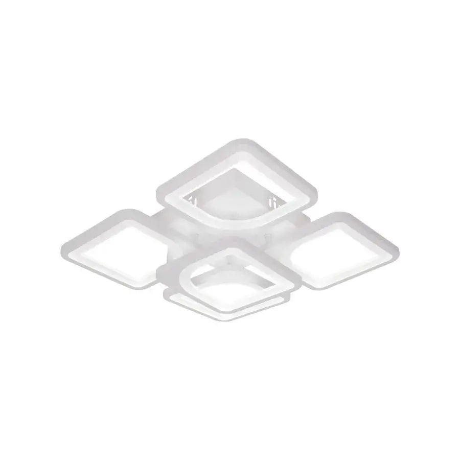 LED lustr s dálkovým ovládáním FELY 80W, 5 čtverců, studené/teplé/neutrální světlo, stmívatelné, bílý LED lustr s dálkovým ovládáním Výchozí název Alessandro Design