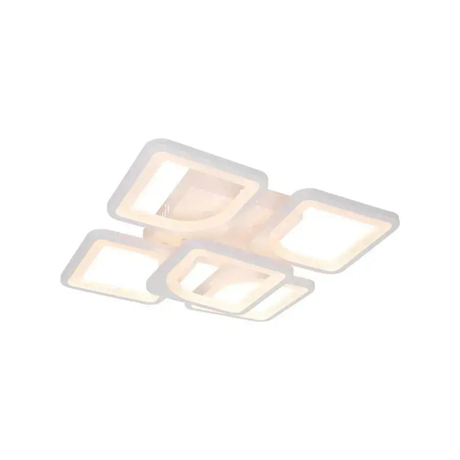 LED lustr s dálkovým ovládáním FELY 80W, 5 čtverců, studené/teplé/neutrální světlo, stmívatelné, bílý LED lustr s dálkovým ovládáním Výchozí název Alessandro Design