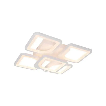 LED lustr s dálkovým ovládáním FELY 80W, 5 čtverců, studené/teplé/neutrální světlo, stmívatelné, bílý LED lustr s dálkovým ovládáním Výchozí název Alessandro Design