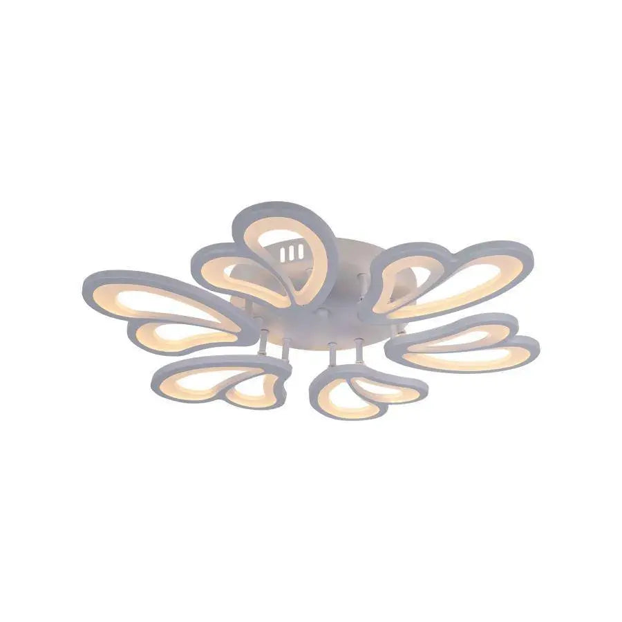 LED lustr s dálkovým ovládáním BLOSSOM 78W, 6 okvětních lístků, Průměr 60cm, Studené/Teplé/Neutrální světlo, Stmívatelné, Bílý LED lustr s dálkovým ovládáním Výchozí název Alessandro Design