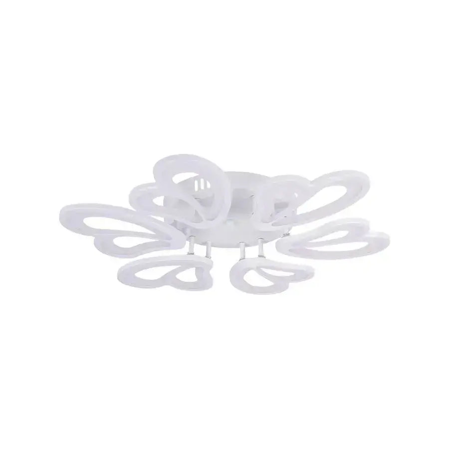LED lustr s dálkovým ovládáním BLOSSOM 78W, 6 okvětních lístků, Průměr 60cm, Studené/Teplé/Neutrální světlo, Stmívatelné, Bílý LED lustr s dálkovým ovládáním Výchozí název Alessandro Design