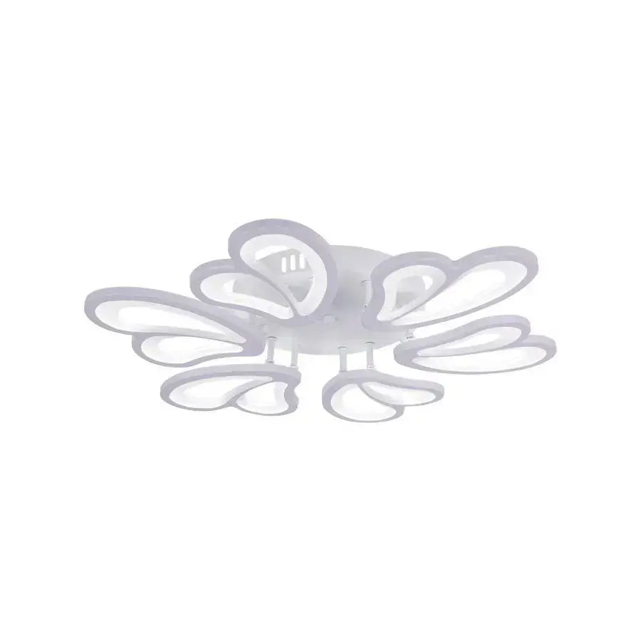 LED lustr s dálkovým ovládáním BLOSSOM 78W, 6 okvětních lístků, Průměr 60cm, Studené/Teplé/Neutrální světlo, Stmívatelné, Bílý LED lustr s dálkovým ovládáním Výchozí název Alessandro Design