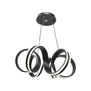 Závěsný LED lustr s dálkovým ovládáním INFINITY TWIST 180W, vlnité, studené/teplé/neutrální světlo, stmívatelné, černé, výškově nastavitelné Moderní lustry Výchozí název Alessandro Design