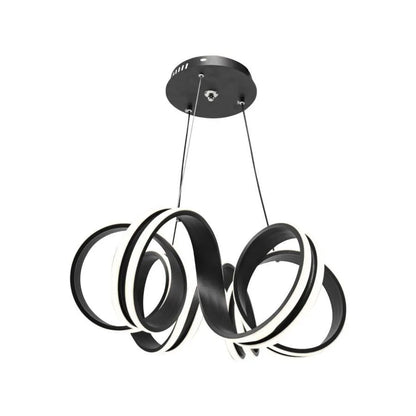 Závěsný LED lustr s dálkovým ovládáním INFINITY TWIST 180W, vlnité, studené/teplé/neutrální světlo, stmívatelné, černé, výškově nastavitelné Moderní lustry Výchozí název Alessandro Design