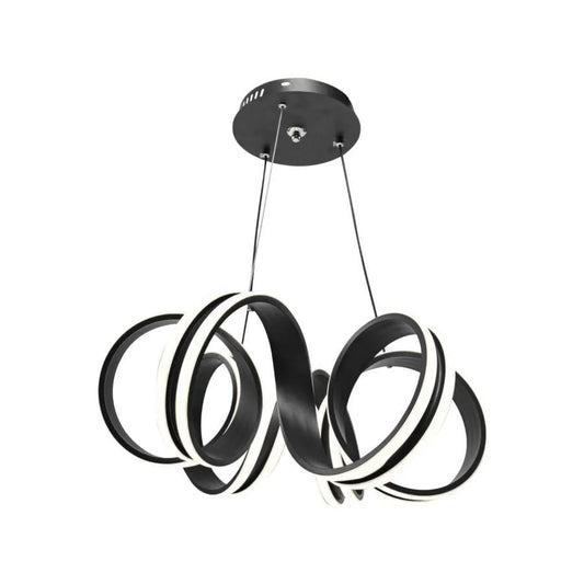 Závěsný LED lustr s dálkovým ovládáním INFINITY TWIST 180W, vlnité, studené/teplé/neutrální světlo, stmívatelné, černé, výškově nastavitelné Moderní lustry Výchozí název Alessandro Design