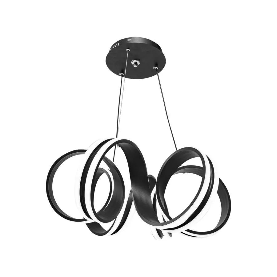 Závěsný LED lustr s dálkovým ovládáním INFINITY TWIST 180W, vlnité, studené/teplé/neutrální světlo, stmívatelné, černé, výškově nastavitelné Moderní lustry Výchozí název Alessandro Design