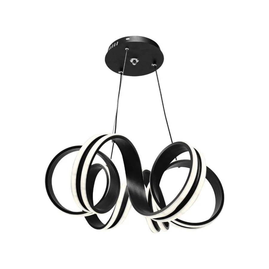 Závěsný LED lustr s dálkovým ovládáním INFINITY TWIST 180W, vlnité, studené/teplé/neutrální světlo, stmívatelné, černé, výškově nastavitelné Moderní lustry Výchozí název Alessandro Design