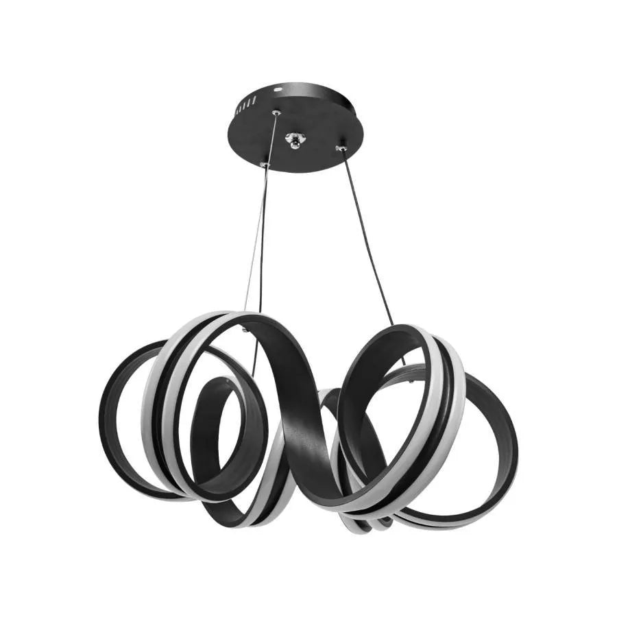 Závěsný LED lustr s dálkovým ovládáním INFINITY TWIST 180W, vlnité, studené/teplé/neutrální světlo, stmívatelné, černé, výškově nastavitelné Moderní lustry Výchozí název Alessandro Design