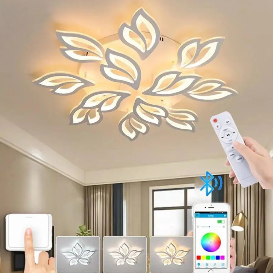 LED lustr s dálkovým ovládáním LILY 147W, 12 Elements, Studené/Teplé/Neutrální světlo, Stmívatelné, Bílý LED lustr s dálkovým ovládáním Výchozí název Alessandro Design