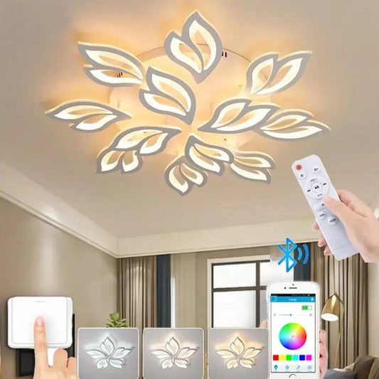 LED lustr s dálkovým ovládáním LILY 147W, 12 Elements, Studené/Teplé/Neutrální světlo, Stmívatelné, Bílý LED lustr s dálkovým ovládáním Výchozí název Alessandro Design