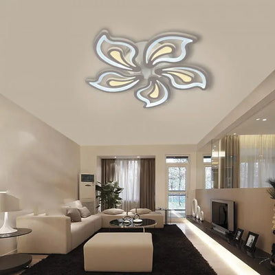 LED CHANDIER se slavným dálkovým ovládáním, 150W, 5 okvětních lístků, studené/horké/neutrální světlo, nestabilní, bílé