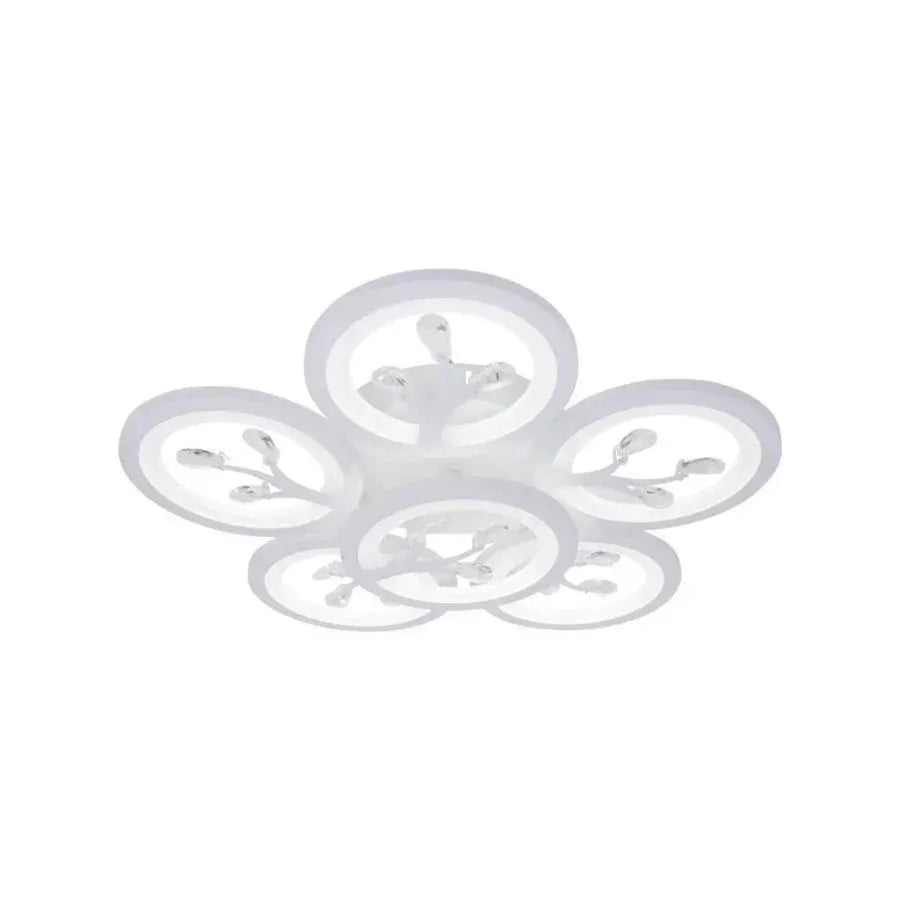 LED lustr s dálkovým ovládáním a krystalem DAISY 78W, 6 prvků, studené/teplé/neutrální světlo, stmívatelné, bílý LED lustr s dálkovým ovládáním Výchozí název Alessandro Design