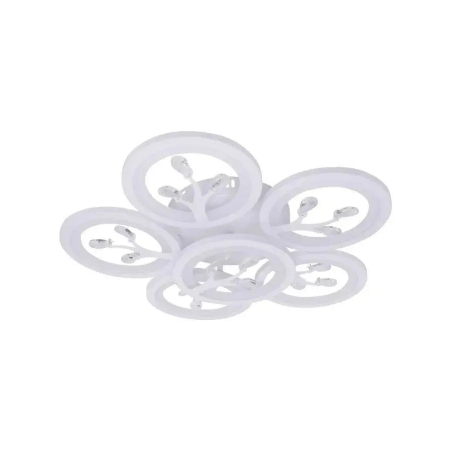 LED lustr s dálkovým ovládáním a krystalem DAISY 78W, 6 prvků, studené/teplé/neutrální světlo, stmívatelné, bílý LED lustr s dálkovým ovládáním Výchozí název Alessandro Design