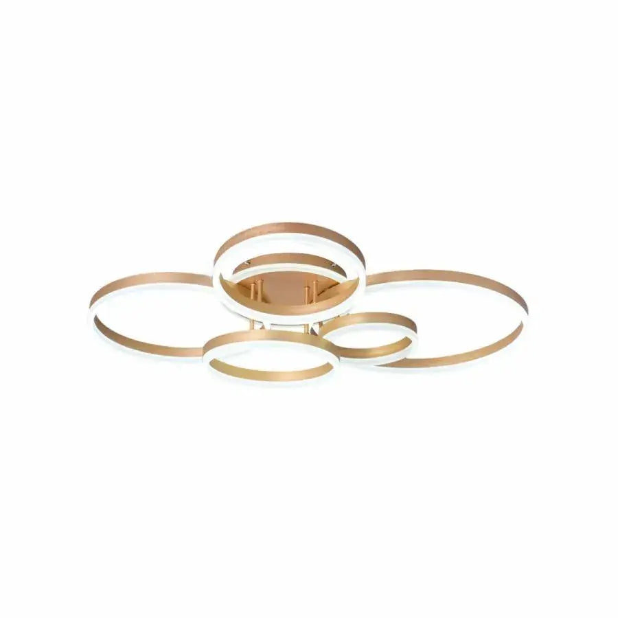 LED lustr s dálkovým ovládáním LYRA 248W, 5 kruhů, studené/teplé/neutrální světlo, stmívatelné, kartáčované zlato LED lustry s dálkovým ovládáním Výchozí název Alessandro Design