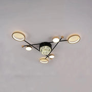 LED lustr s dálkovým ovládáním a krystalem MISEL 138W, 7 prvků, studené/teplé/neutrální světlo, stmívatelné, černé zlato LED lustry s dálkovým ovládáním Výchozí název Alessandro Design
