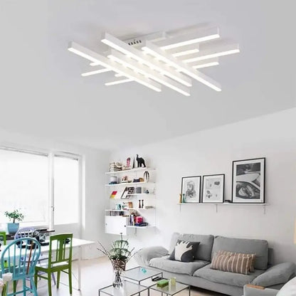 LED lustr s dálkovým ovládáním MORA 160W, 8 prvků, lineární, studené/teplé/neutrální světlo, stmívatelné, bílý LED lustr s dálkovým ovládáním Výchozí název Alessandro Design
