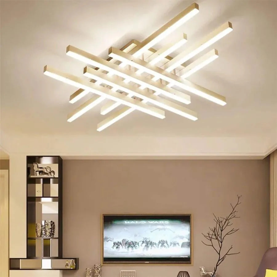LED lustr s dálkovým ovládáním MORA 160W, 8 prvků, lineární, studené/teplé/neutrální světlo, stmívatelné, bílý LED lustr s dálkovým ovládáním Výchozí název Alessandro Design